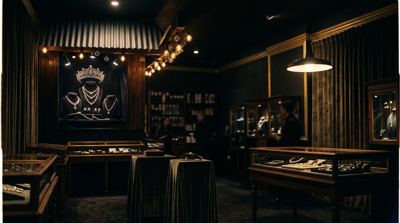 A warm, dimly lit gallery-like interior in Melbourne